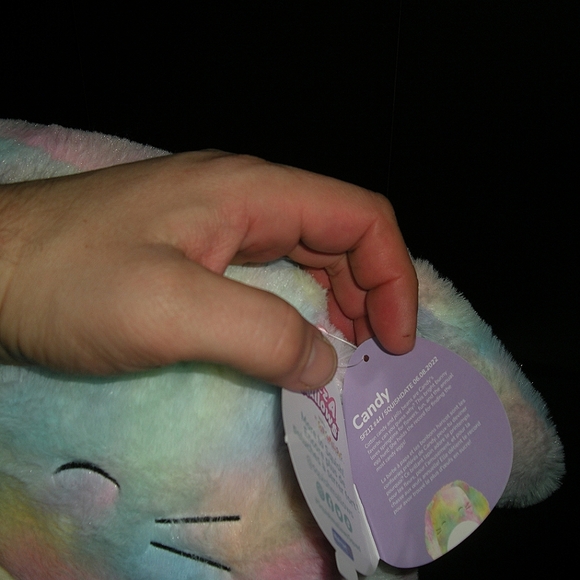 12" Fuzzamallow Cotton Candy Colored Bunny - "Candy" Limited Easter Edition Squi - Picture 8 of 16